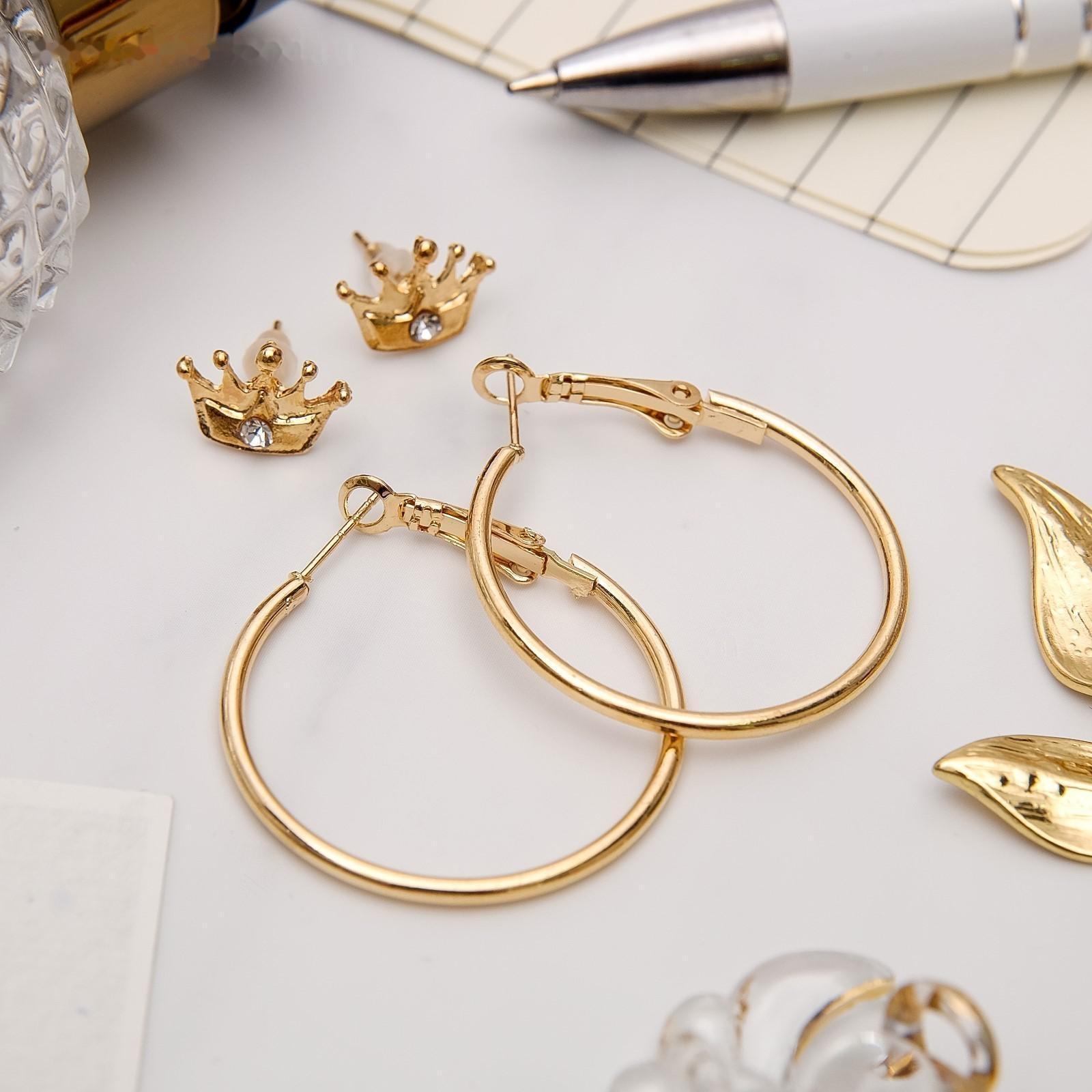 Серьги-кольца с пуссетами 