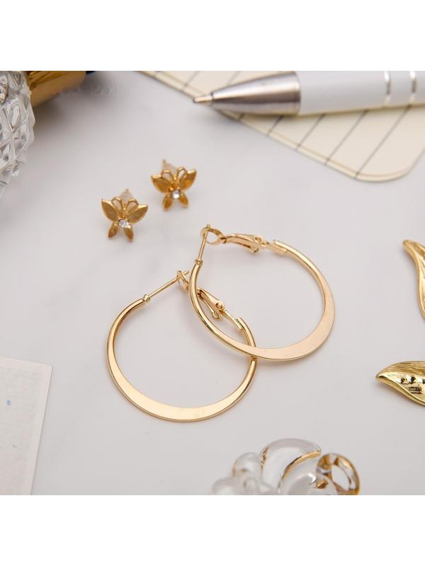 Серьги-кольца с пуссетами 