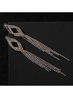 Серьги висячие со стразами 