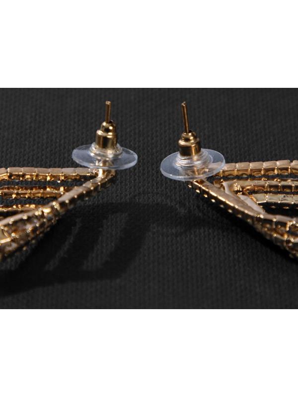 Серьги висячие со стразами 