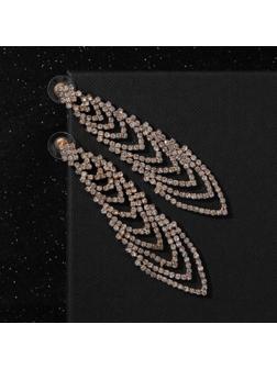 Серьги висячие со стразами 