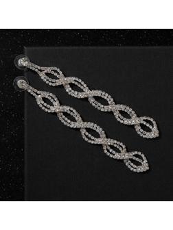 Серьги висячие со стразами 