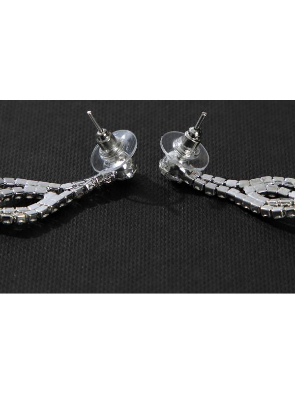 Серьги висячие со стразами 