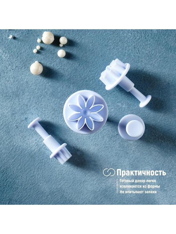 Набор плунжеров кондитерских Доляна «Цветы.Гербера», 4 шт, d= 2/2,7/3,8/4,1 см