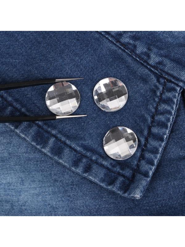 Стразы термоклеевые «Круг», d = 14 мм, 10 шт, цвет белый