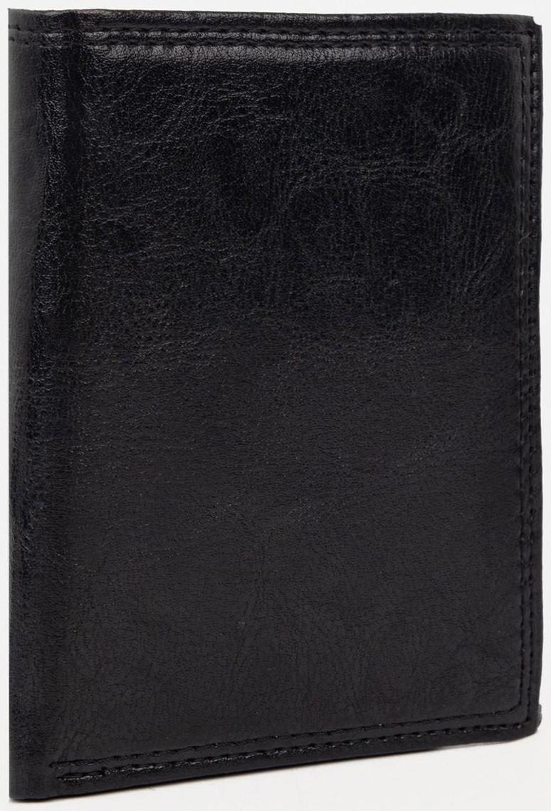 Портмоне без застёжки 2 в 1, для автодокументов, для купюр, для карт, для монет, цвет чёрный