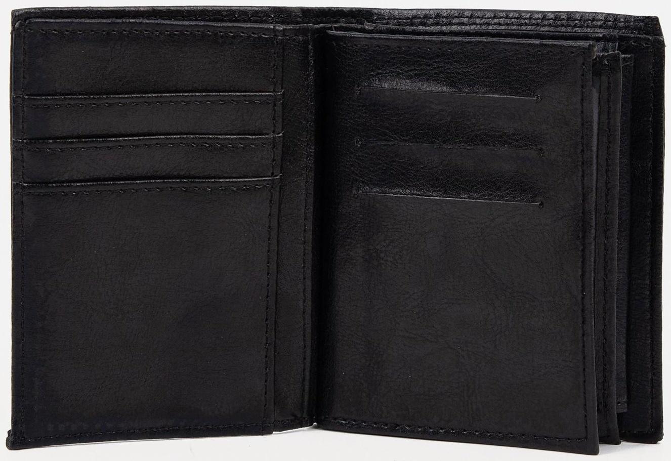 Портмоне без застёжки 2 в 1, для автодокументов, для купюр, для карт, для монет, цвет чёрный