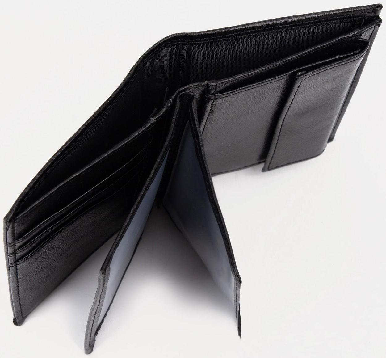 Портмоне без застёжки 2 в 1, для автодокументов, для купюр, для карт, для монет, цвет чёрный