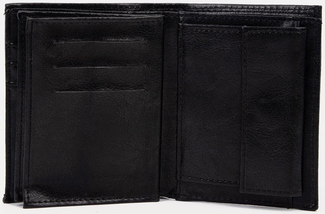 Портмоне без застёжки 2 в 1, для автодокументов, для купюр, для карт, для монет, цвет чёрный