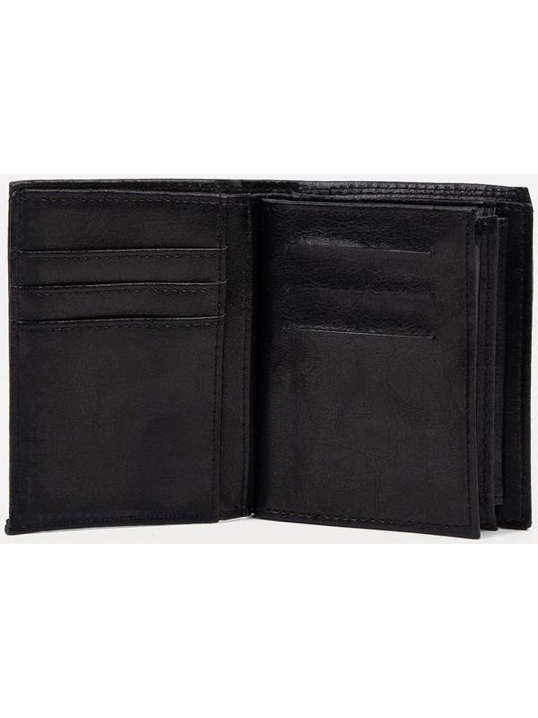 Портмоне без застёжки 2 в 1, для автодокументов, для купюр, для карт, для монет, цвет чёрный