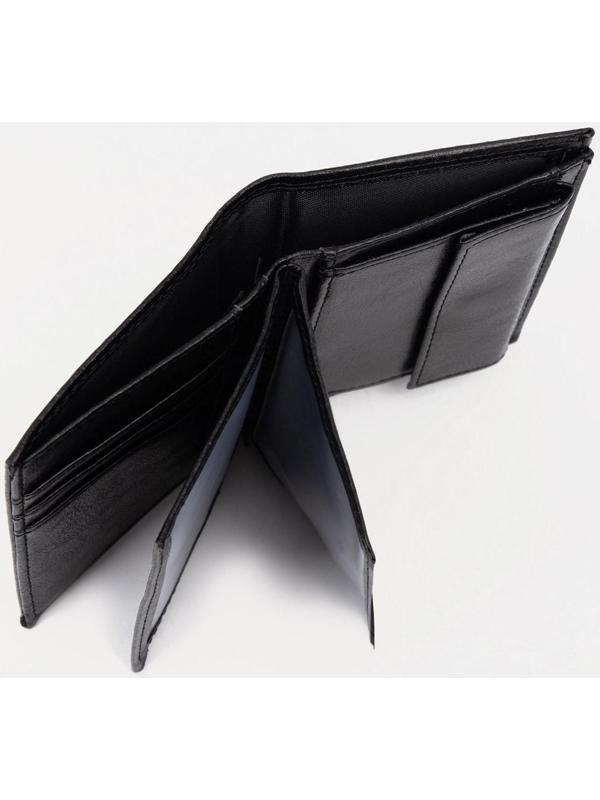 Портмоне без застёжки 2 в 1, для автодокументов, для купюр, для карт, для монет, цвет чёрный