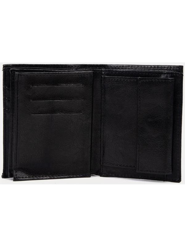 Портмоне без застёжки 2 в 1, для автодокументов, для купюр, для карт, для монет, цвет чёрный