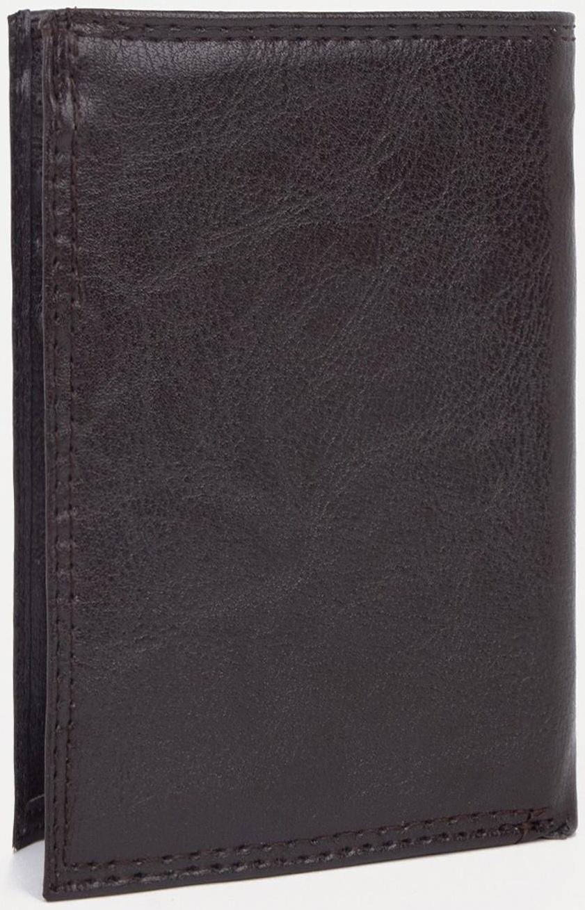 Портмоне без застёжки 2 в 1, для автодокументов, для купюр, для карт, для монет, цвет коричневый