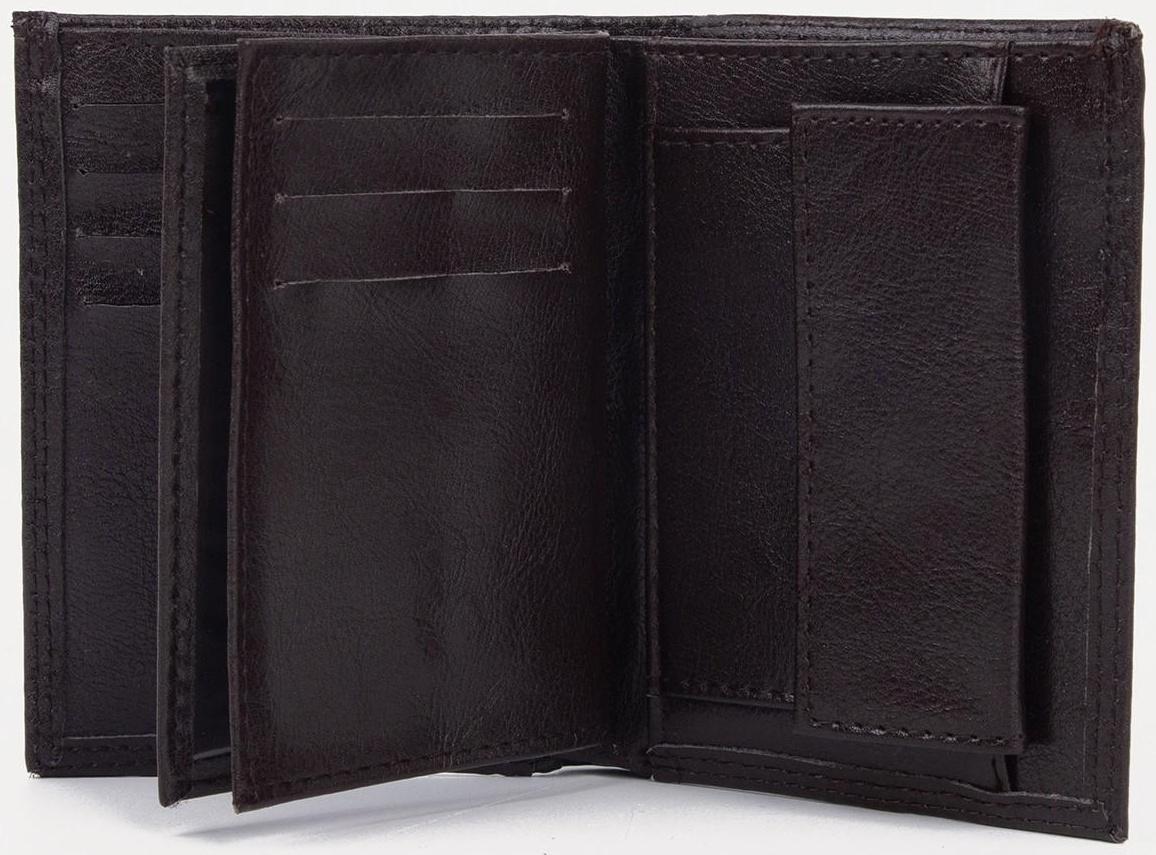 Портмоне без застёжки 2 в 1, для автодокументов, для купюр, для карт, для монет, цвет коричневый