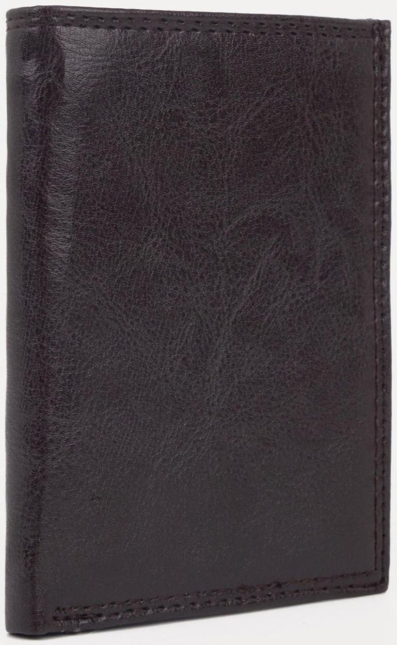 Портмоне без застёжки 2 в 1, для автодокументов, для купюр, для карт, для монет, цвет коричневый