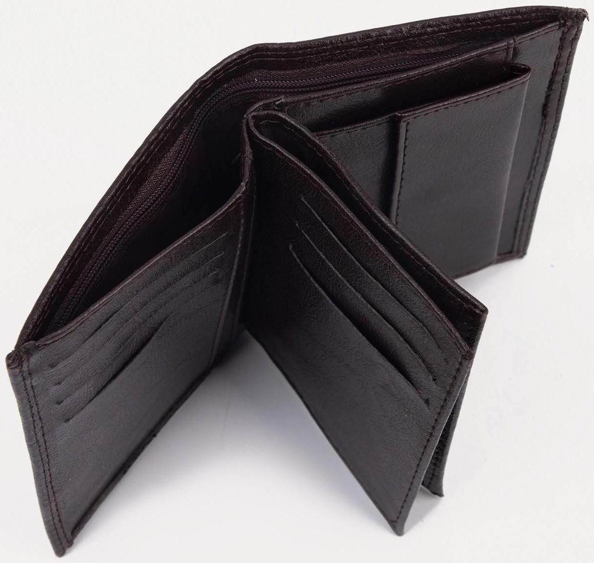 Портмоне без застёжки 2 в 1, для автодокументов, для купюр, для карт, для монет, цвет коричневый