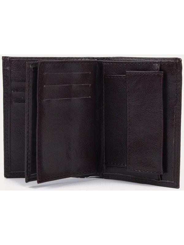 Портмоне без застёжки 2 в 1, для автодокументов, для купюр, для карт, для монет, цвет коричневый