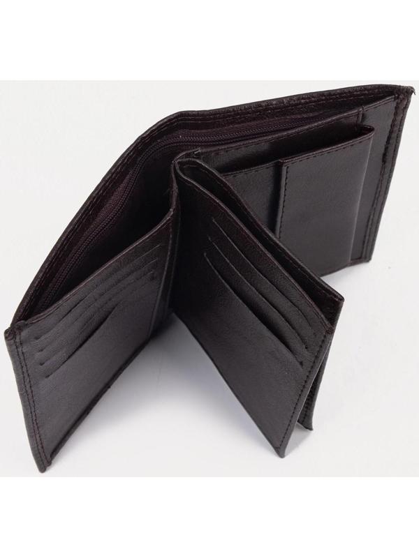 Портмоне без застёжки 2 в 1, для автодокументов, для купюр, для карт, для монет, цвет коричневый