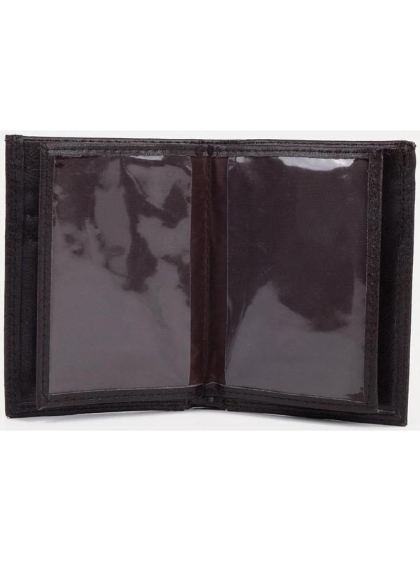 Портмоне без застёжки 2 в 1, для автодокументов, для купюр, для карт, для монет, цвет коричневый