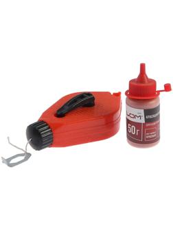 Набор разметочный ЛОМ, шнур малярный 15 м, красящий порошок 50 г, красный