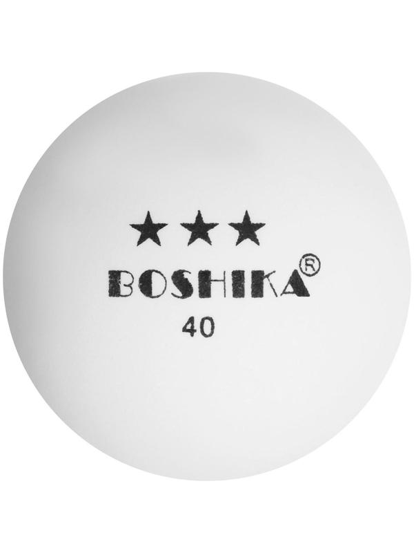 Мяч для настольного тенниса BOSHIKA, 3 звезды, набор 6 шт., цвет белый