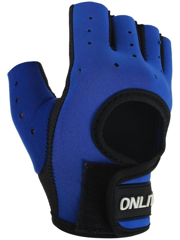 Перчатки спортивные, размер М, цвет синий/чёрный