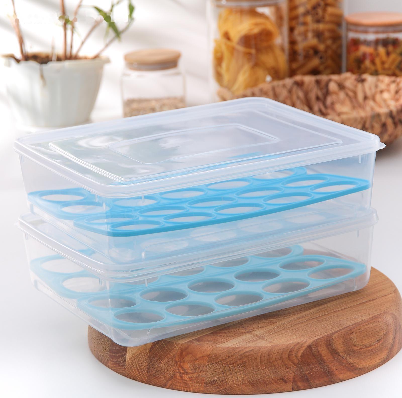 Контейнер для хранения яиц, 20 ячеек, 27,5×22×7 см, цвет МИКС