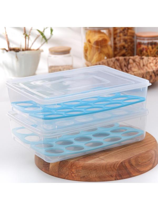 Контейнер для хранения яиц, 20 ячеек, 27,5×22×7 см, цвет МИКС