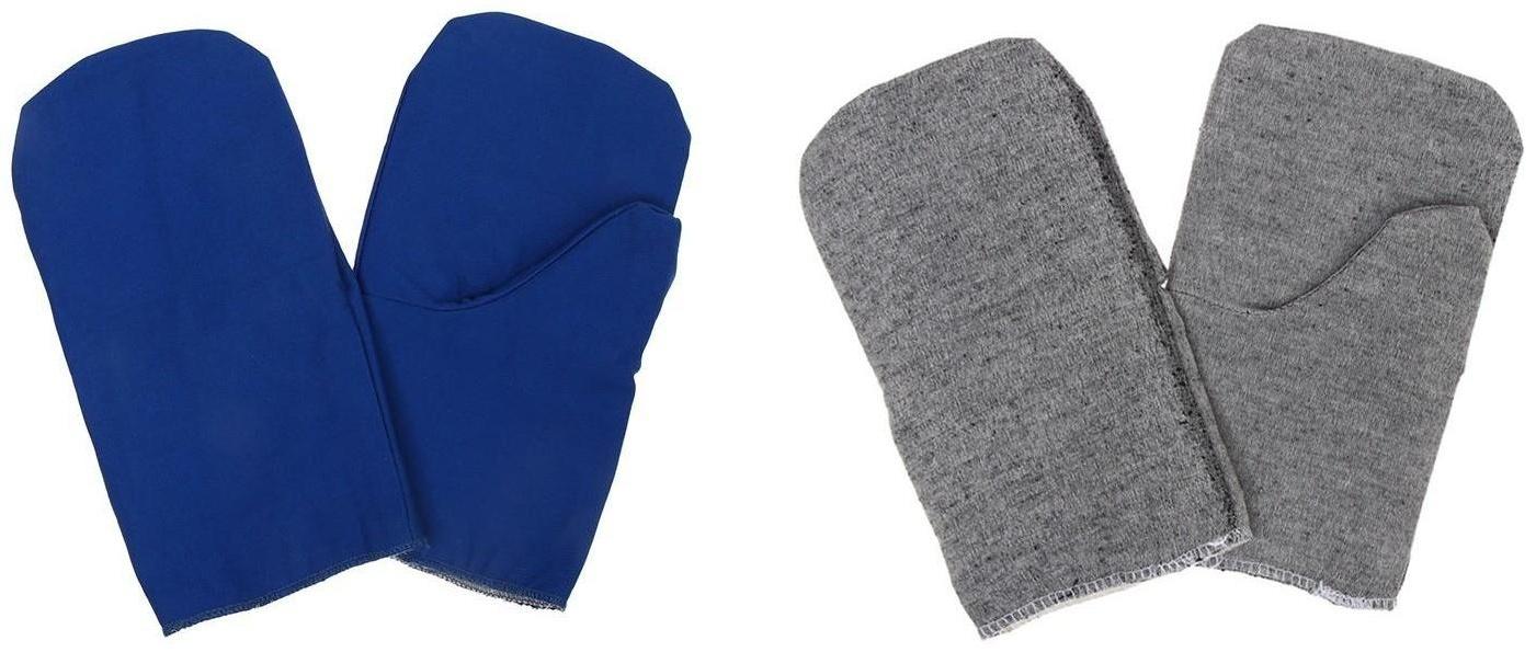 Рукавицы утеплённые, диагональ, один слой ватина, МИКС