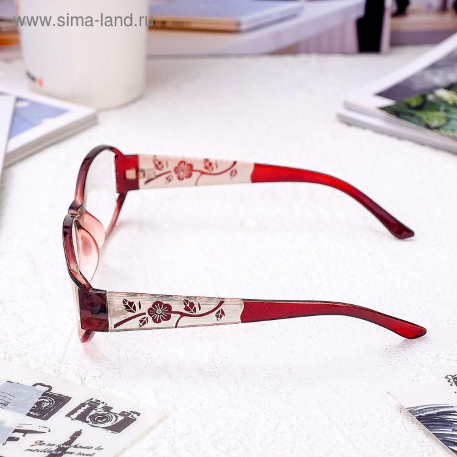 Очки корригирующие 6621, цвет бордовый, +2