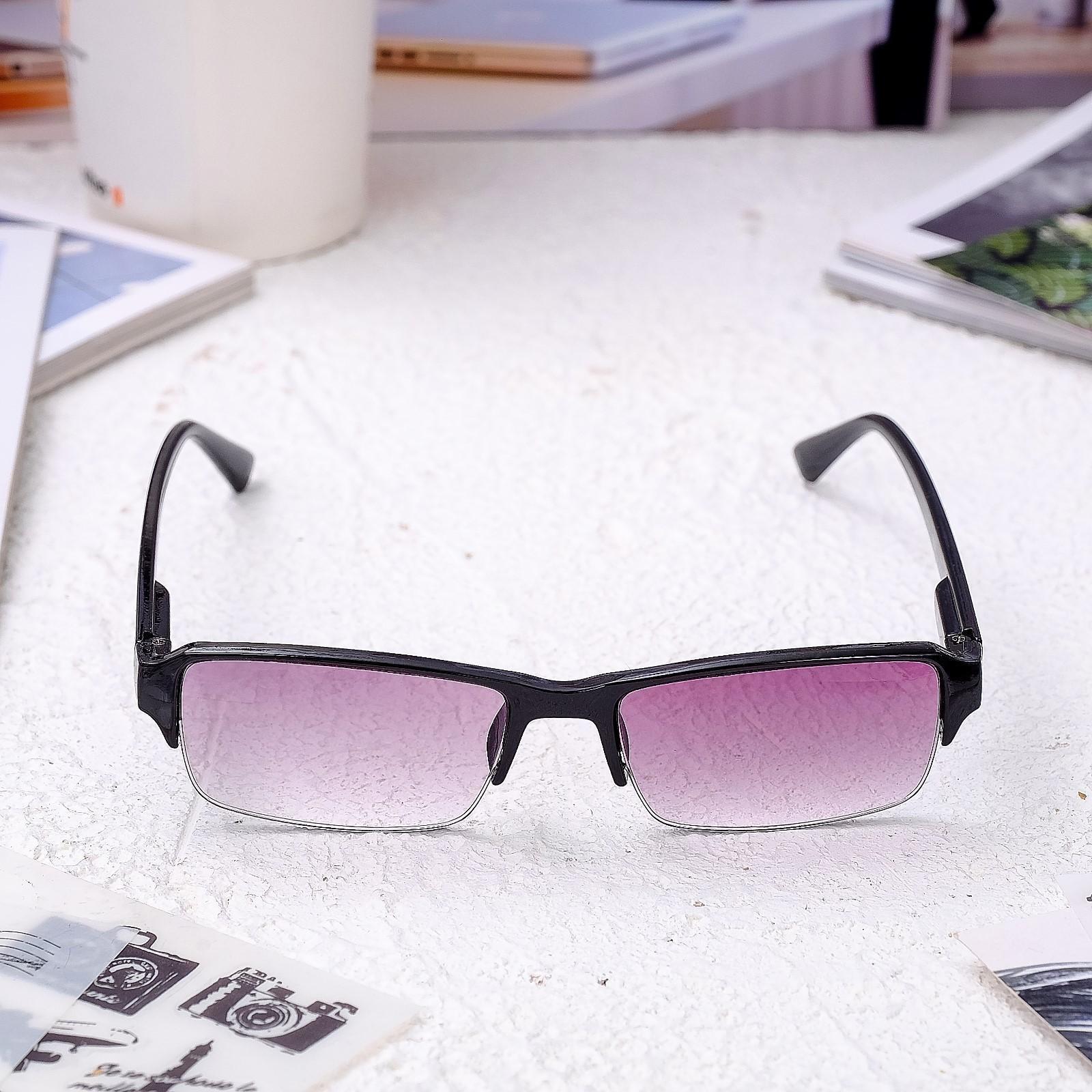 Очки корригирующие 0056, цвет чёрный, тонированные, отгибающаяся дужка, -4