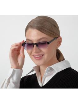 Очки корригирующие 0056, цвет чёрный, тонированные, отгибающаяся дужка, -4