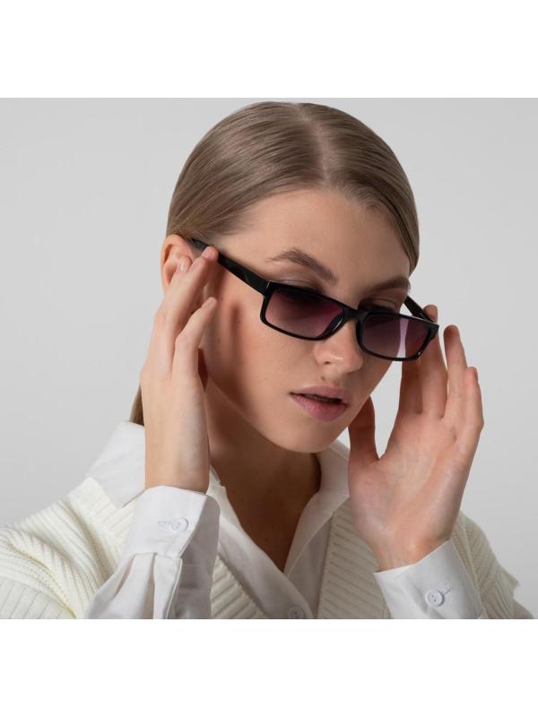 Очки корригирующие 6617, цвет чёрный, тонированные, +1