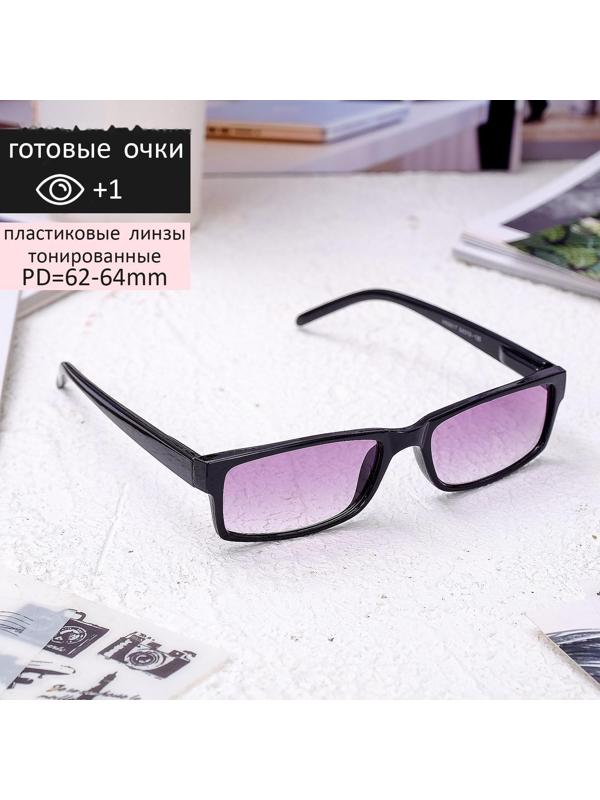 Очки корригирующие 6617, цвет чёрный, тонированные, +1