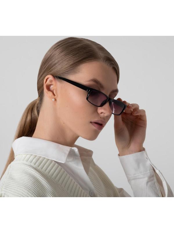 Очки корригирующие 6617, цвет чёрный, тонированные, +3,5