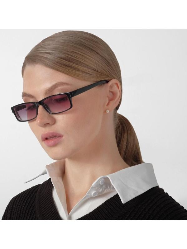 Очки корригирующие 6617, цвет чёрный, тонированные, отгибающаяся дужка, -2,5