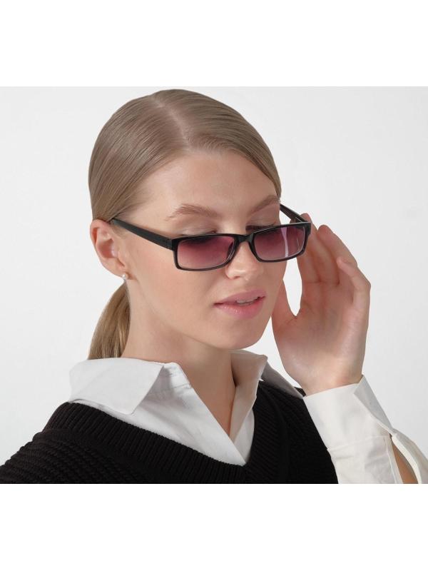 Очки корригирующие 6617, цвет чёрный, тонированные, отгибающаяся дужка, -2,5