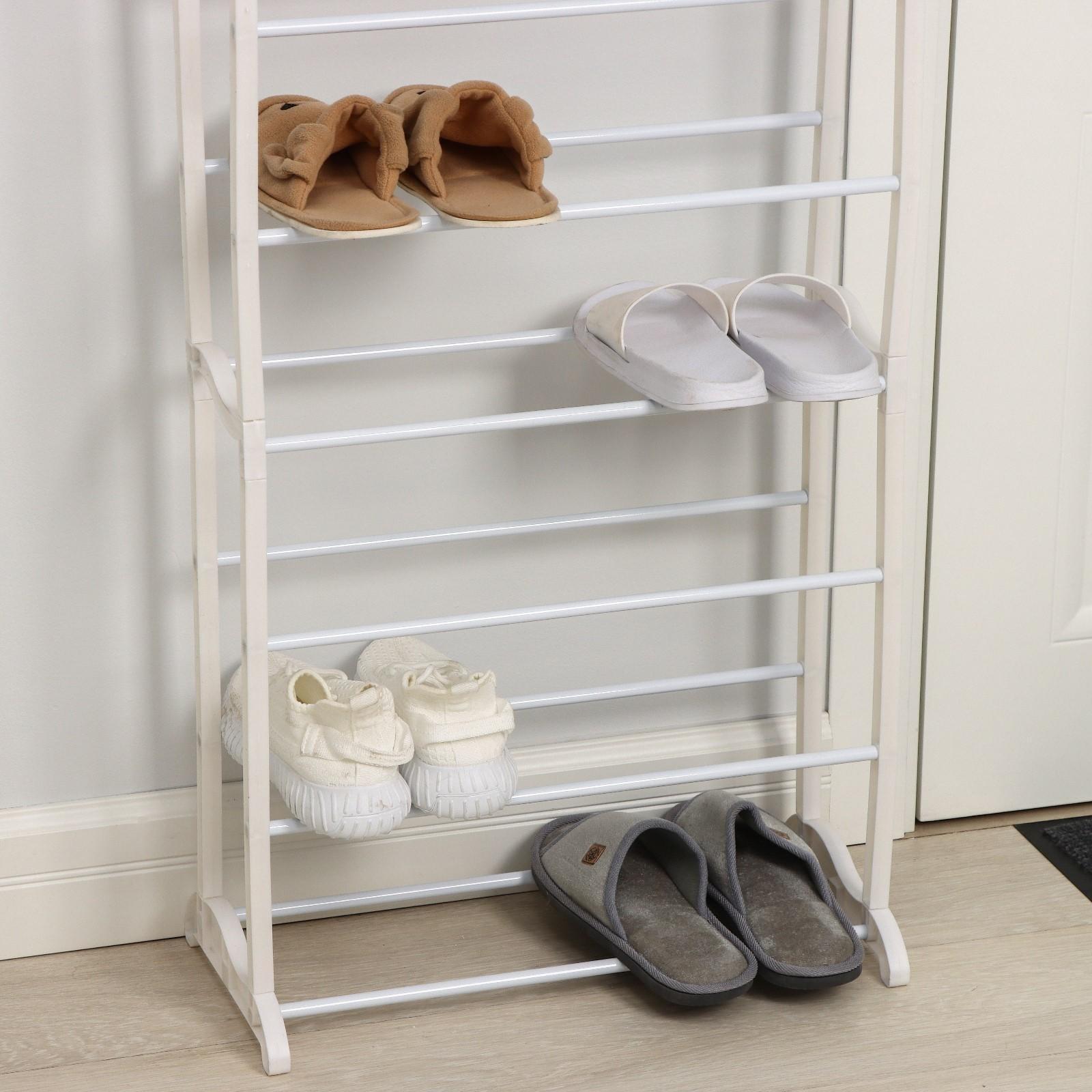 Обувница, 10 ярусов, 50×24,5×140 см, цвет белый