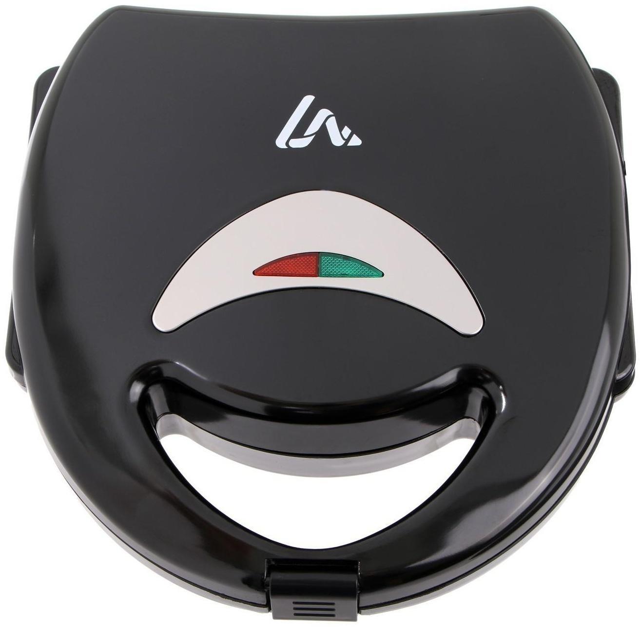 Электровафельница Luazon LT-07, 750 Вт, тонкие вафли, антипригарное покрытие, черная