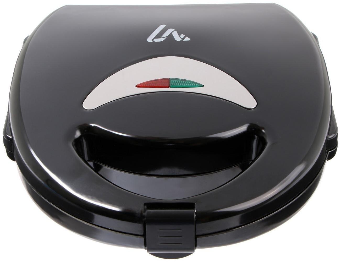 Электровафельница Luazon LT-07, 750 Вт, тонкие вафли, антипригарное покрытие, черная