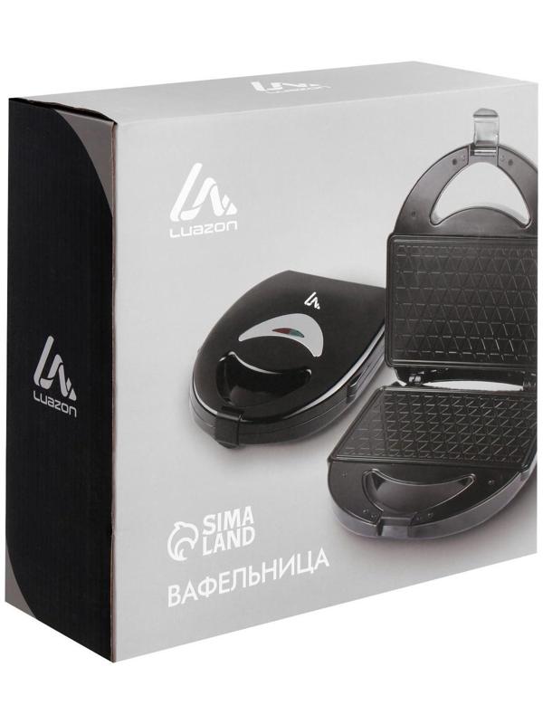 Электровафельница Luazon LT-07, 750 Вт, тонкие вафли, антипригарное покрытие, черная