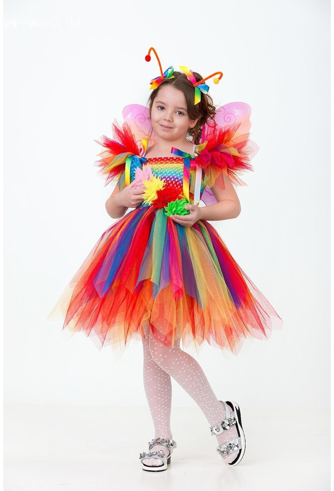 Карнавальный костюм «Бабочка радужная», сделай сам, корсет, ленты, брошки, аксессуары