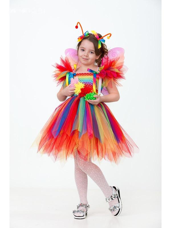 Карнавальный костюм «Бабочка радужная», сделай сам, корсет, ленты, брошки, аксессуары