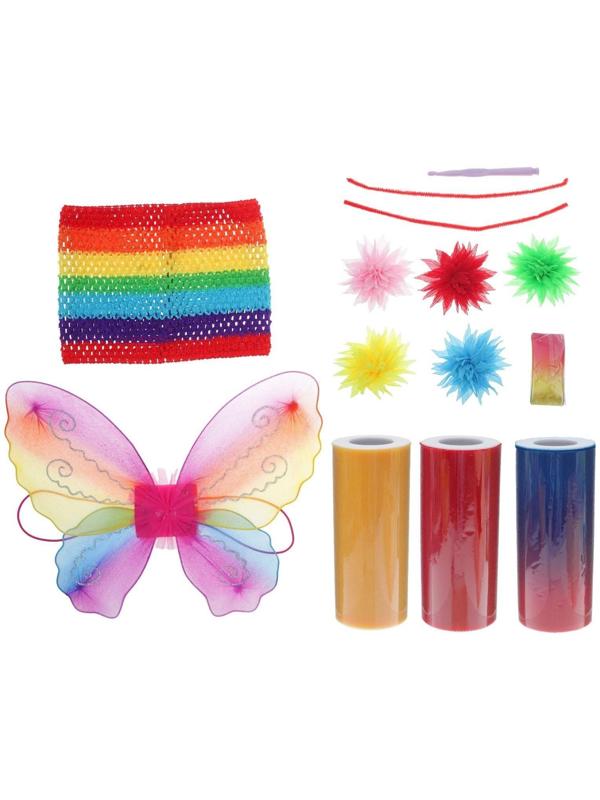 Карнавальный костюм «Бабочка радужная», сделай сам, корсет, ленты, брошки, аксессуары