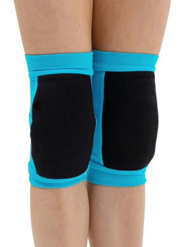 Наколенники для гимнастики и танцев с уплотнителем, размер S (7-10 лет), цвет бирюза/чёрный