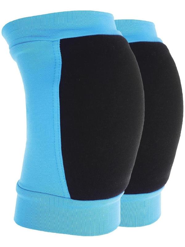 Наколенники для гимнастики и танцев с уплотнителем, размер XS (4-7 лет), цвет бирюза/чёрный
