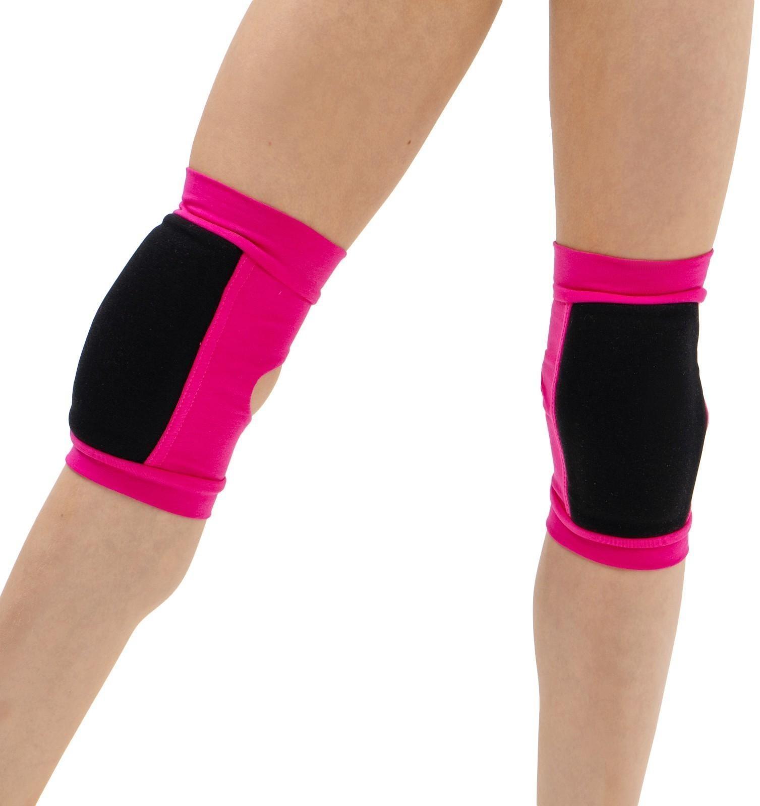 Наколенники для гимнастики и танцев (с уплотненной чашкой), размер XXS (3-5 лет), цвет фуксия/чёрный