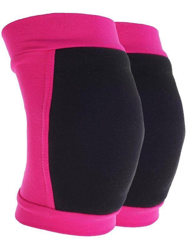Наколенники для гимнастики и танцев (с уплотненной чашкой), размер XXS (3-5 лет), цвет фуксия/чёрный