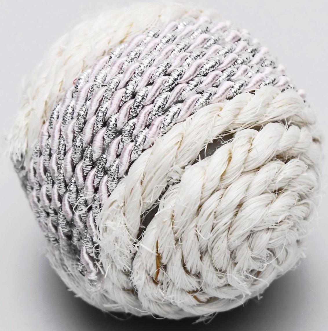 Набор витых игрушек для кошек: мышь 7 см и шарик 4 см, сизаль, микс цветов