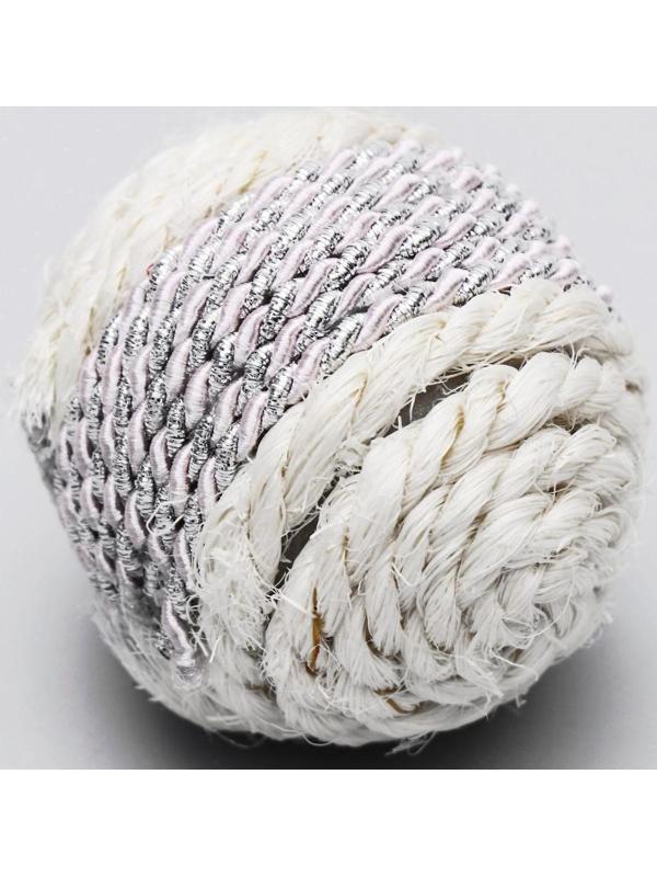 Набор витых игрушек для кошек: мышь 7 см и шарик 4 см, сизаль, микс цветов